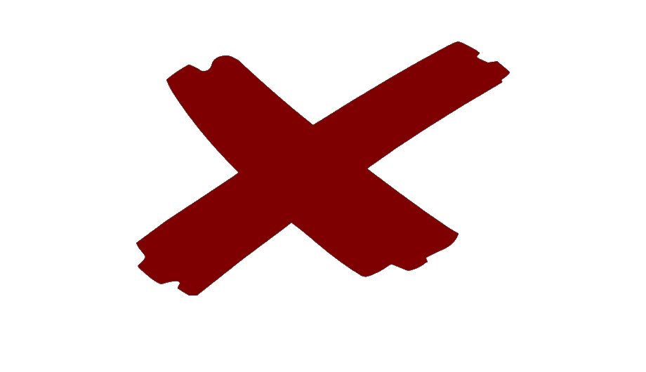 Red X, signifying someone who is a clown